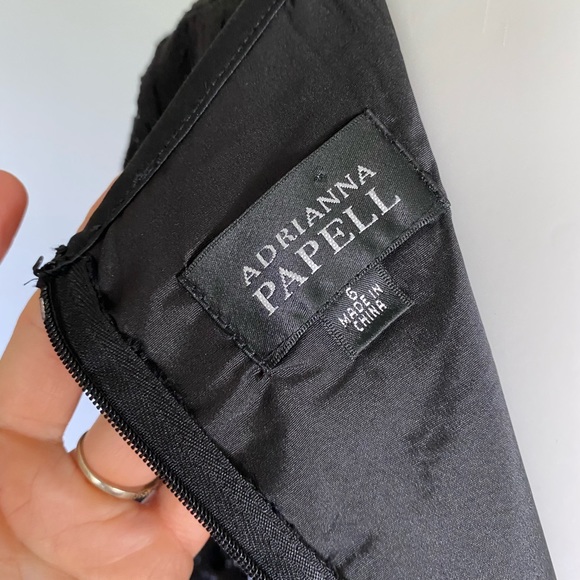 ADRIANNA PAPELL Lace & Silk Sheath Dress Black - Picture 5 of 12